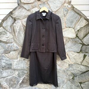 Vintage Wool Maxi Skirt & Blazer Matching Skirt Suit
